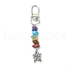 Natural & Synthetic Chip Bead with Tibetan Style Alloy Charms Pendants Decorations HJEW-JM01448-4