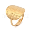 Flat Round 304 Stainless Steel Open Cuff Ring for Women RJEW-M049-01G-02-2