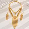 Vintage Luxury Alloy Rhombus Tassel Necklaces & Earrings Sets for Women's Party Wedding TD7149-5