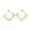 Ion Plating(IP) Cubic Zirconia Rectangle Stud Earrings EJEW-A097-01G-02-2