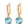 Flat Round Brass Pave Cubic Zirconia Hoop Earrings for Women EJEW-G428-22G-4