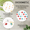 DICOSMETIC 30Pcs 3 Color 304 Stainless Steel Earring Hooks with Flat Round Settings FIND-DC0001-12-4
