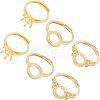 SUPERFINDINGS 6Pcs 3 Style Adjustable Brass Finger Ring Components FIND-FH0004-23-1