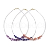 Glass with Natural Gemstone Chip Necklaces NJEW-JN04852-1