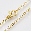 Brass Cable Chains Necklace Making MAK-N029-01G-1