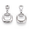 Rhodium Plated 925 Sterling Silver Micro Pave Cubic Zirconia Pendants STER-T004-11P-1