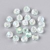 Transparent Spray Painted Glass Beads EGLA-N018-4mm-04-2