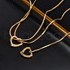 304 Stainless Steel Heart Pendant Y Pendant Necklaces NJEW-U026-05G-1