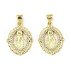 Brass with Cubic Zirconia Pendants KK-K346-13G-1