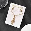 Musical Note 201 Stainless Steel Pendant Necklaces & Stud Earrings Sets for Women SJEW-Q025-03G-1