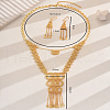 Vintage Alloy Hollow Out Tassel Necklaces & Earrings Set for Women Wedding Party LC7406-2