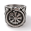 Viking 304 Stainless Steel Vegvisir Wide Finger Rings for Mens RJEW-U005-21A-05-2