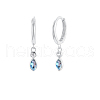 S925 Sterling Silver Teardrop Hoop Earrings HY5244-6-1