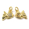 Rack Plating Brass Micro Pave Cubic Zirconia Charms KK-D036-01G-1