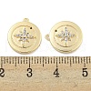 Brass Micro Pave Clear Cubic Zirconia Charms KK-S386-21G-3