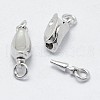 Anti-Tarnish Rhodium Plated 925 Sterling Silver Box Clasps STER-F037-032P-3