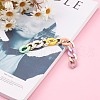 Opaque Spray Painted Acrylic & CCB Plastic Linking Twist Chains AJEW-JB00909-3