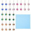 64Pcs 8 Styles Glass & Alloy Pendants PALLOY-TA00177-2