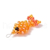 4Pcs 4 Colors Faceted Glass Pendants PALLOY-MZ00661-4