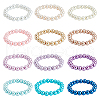 12Pcs 12 Colors Glass Pearl Stretch Bracelets Set BJEW-FH00001-1
