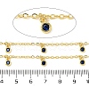 Brass Cubic Zirconia Cable Chains CHC-H112-02G-06-3