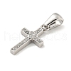 304 Stainless Steel Cubic Zirconia Pendants STAS-C102-04D-P-2