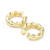 Rack Plating Brass Twist Rope Cuff Earrings for Women EJEW-G352-03G-2