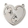 Non-Tarnish 304 Stainless Steel Split Pendants STAS-H184-01P-1