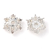 Brass Micro Pave Clear Cubic Zirconia Bead Caps KK-K378-47B-S-1