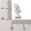 Initial Letter Brass with Cubic Zirconia Charms KK-Q814-26Z-P-3
