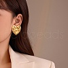 304 Stainless Steel Fold Heart Stud Earrings EJEW-Z096-04G-1