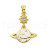 Brass Micro Pave Cubic Zirconia Pendants KK-V009-12G-02-1