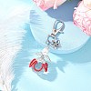 Flower Angel Glass Pearl & Glass Seed Pendant Decorations HJEW-MZ00239-4
