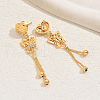 Elegant Brass Clear Cubic Zirconia Tassel Butterfly Stud Earrings GA6839-2