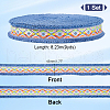 AHADERMAKER 9 Yards Polyester Rhombus Jacquard Fringe Ribbon OCOR-GA0002-06A-2