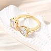 Brass Micro Pave Cubic Zirconia Cuff Rings for Women RJEW-F181-08G-7