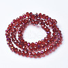 Electroplate Transparent Glass Beads Strands EGLA-A034-T6mm-F03-2