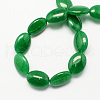 Flat Oval Gemstone Natural Malaysia Jade Stone Beads Strands G-S113-19-2