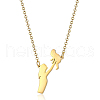 Stainless Steel Mother Child Silhouette Mama Pendant Necklaces for Women UN3655-1-2