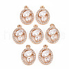 Rack Plating Brass Micro Pave Clear Cubic Zirconia Pendants KK-T060-31-RS-1