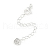 Brass Micro Pave Cubic Zirconia Ends with Chains KK-U043-03S-1