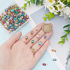 132Pcs 11 Colors Electroplate Transparent Glass Charms PALLOY-AB00147-3