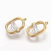 Brass Clear Cubic Zirconia Charms X-ZIRC-Q021-033G-NF-2