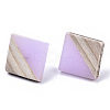 Opaque Resin & Wood Stud Earrings EJEW-N017-005A-B04-2