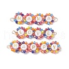 Mother's Day 3Pcs 3 Styles Electroplate Glass Copper Wire Wrapped Connector Charms PALLOY-JF01376-1