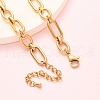 304 Stainless Steel Oval Link Chain Anklets AJEW-A057-12G-2