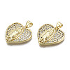 Brass Micro Pave Clear Cubic Zirconia Pendants KK-Q769-028-NF-3