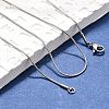 Tarnish Resistant Trendy Men's 304 Stainless Steel Snake Chain Necklaces NJEW-M065-A-01-4