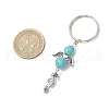 Tibetan Style Alloy Synthetic Turquoise Angel Keychains KEYC-JKC01216-3