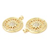 Rack Plating Brass Micro Pave Cubic Zirconia Pendants KK-A185-17G-3